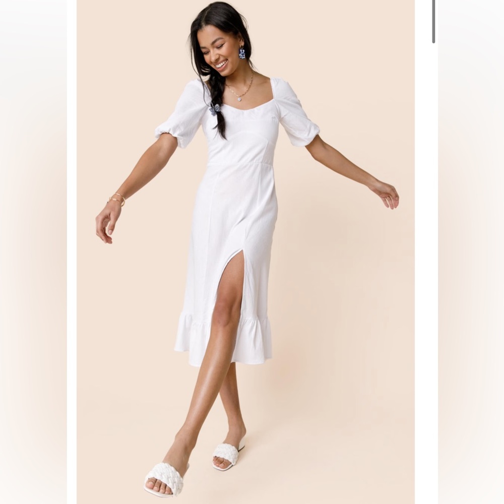 Francesca’s White Linen Dress